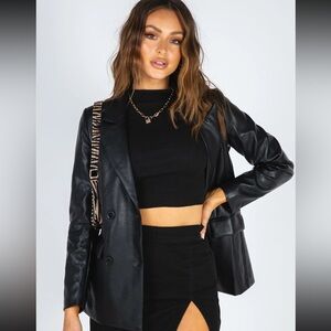 Princess Polly Ellen Faux Leather Blazer